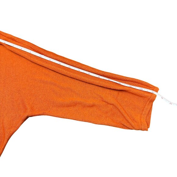 Chico's Sweater Size 3 XL Orange 3/4 Sleeve Touch of Cashmere Shirt Top - Picture 10 of 11